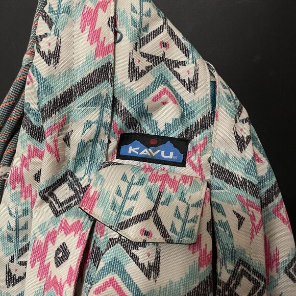 Kavu Rope Sling Crossbody Backpack Island Ikat Canvas Aztec Printed Bag - Picture 2 of 8
